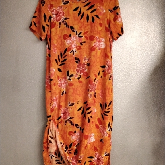 WOMEN'S VINTAGE  LONG FLORAL DRESS SIZE 10 - Picture 2 of 6